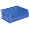 Global Industrial Hang & Stack Storage Bin, Plastic, Blue, 7 in H, 16-1/2 in W 269686BL - alternate 1